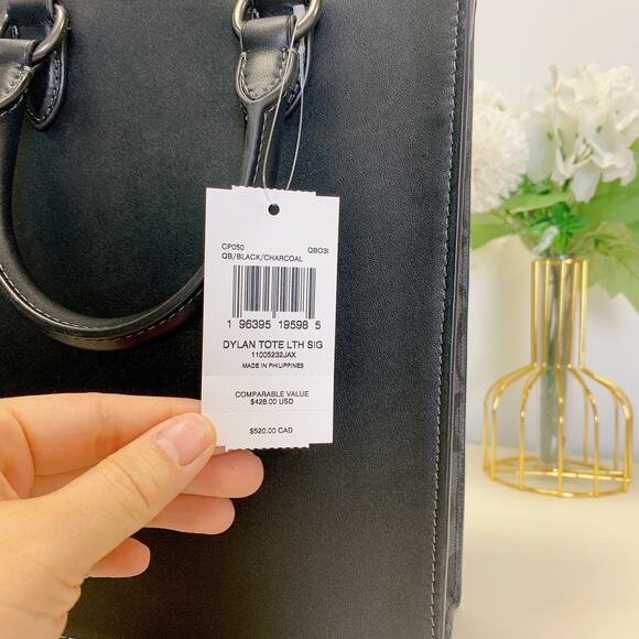 Coach CP050 Dylan Tote Bag In Colorblock Signature Canvas IN Charcoal - Picture 10 of 10